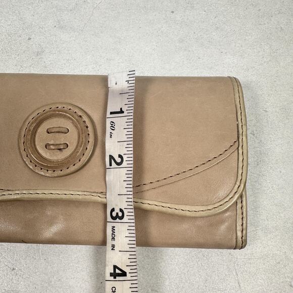 Fossil Wallet Womens Tan Genuine Leather Clutch Organizer Leaf Lining Print - Picture 9 of 9